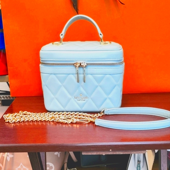 EUC Kate Spade Vanity Case Bag in Tiffany Blue - Picture 1 of 15